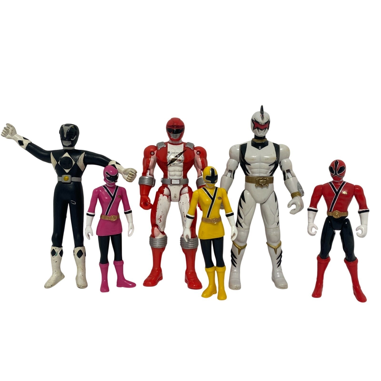 Mighty Morphin Power Rangers Action Figure Lot of 6 Pink Yellow Red White Black
