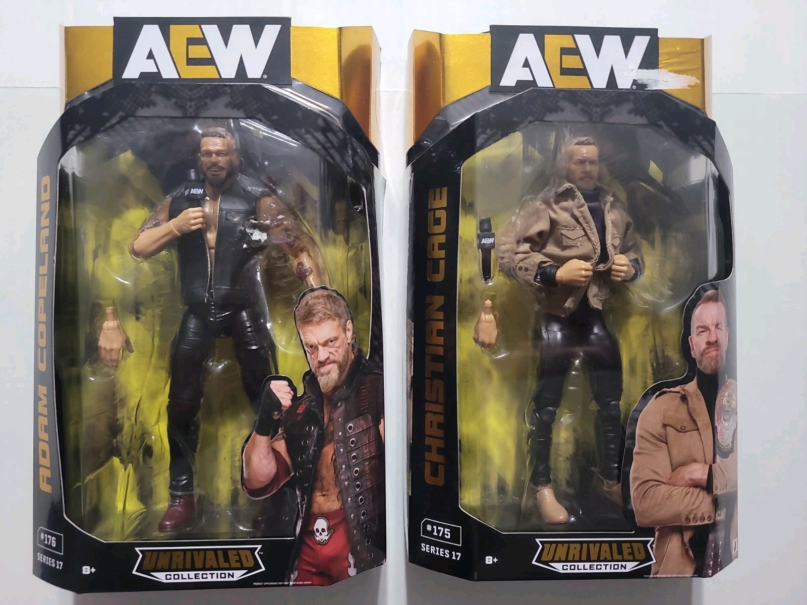 Lot Of 2 AEW Unrivaled Series 17 Figures Adam Edge Copeland Christian Cage…