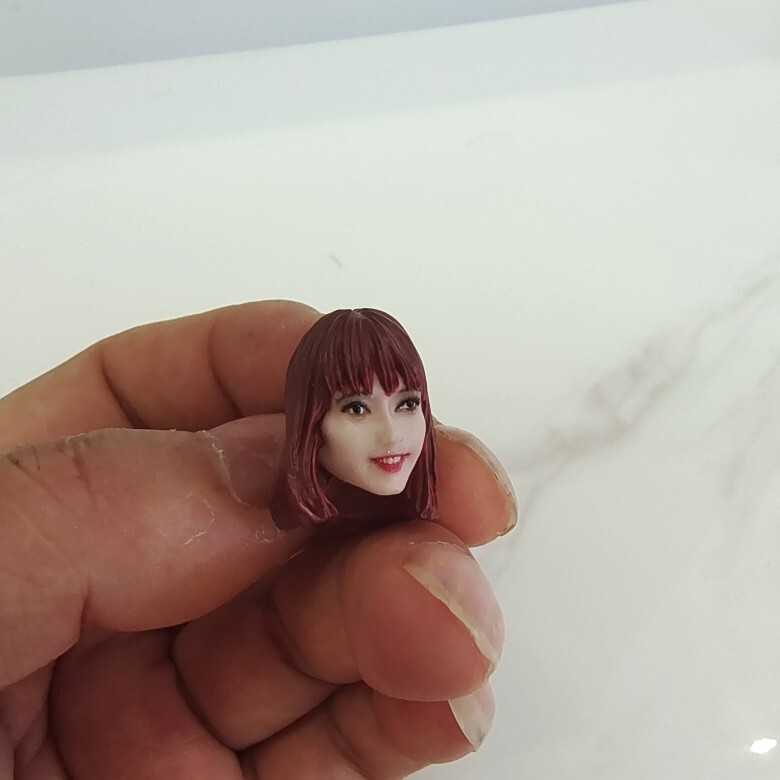 1/12 Red Hair Lovely Girl Head Sculpt Model Fit 6″ Ph Tbl Action Figure Body