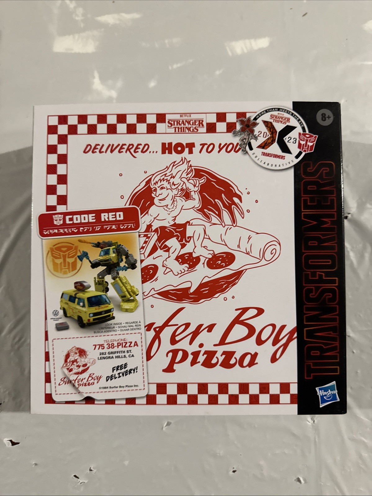 2023 Collaborative Transformers Stranger Things Code Red Pizza Surfer Brand New