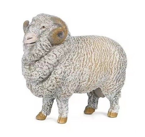 Merino Sheep Toy Action Figure Small Animal Figurine Doll Gift for Kids