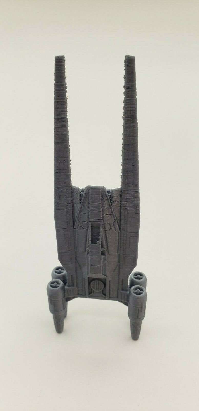 3D Printed 5″ Length Star Wars U-Wing Jet Ship Silver PLA Plastic
