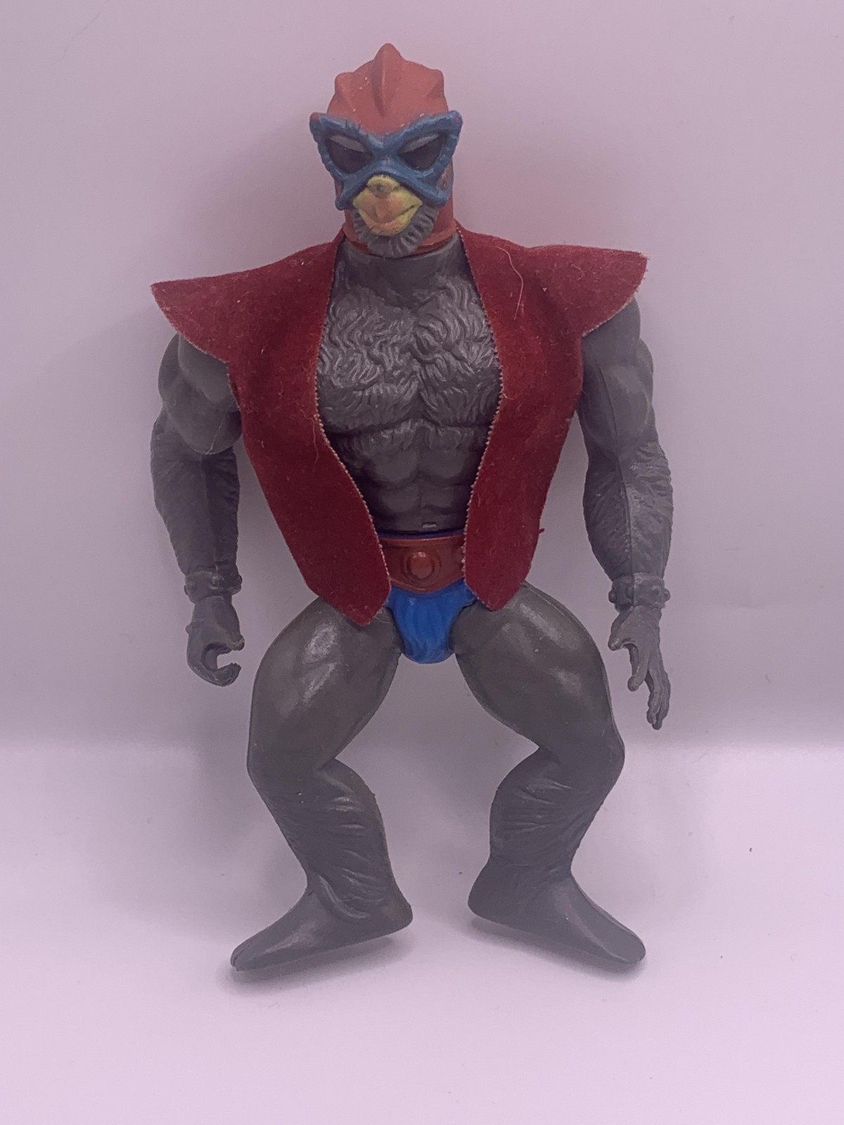 Vintage MOTU Stratos Action Figure Mattel 1981 Malaysia He-Man W/ Vest Soft Head