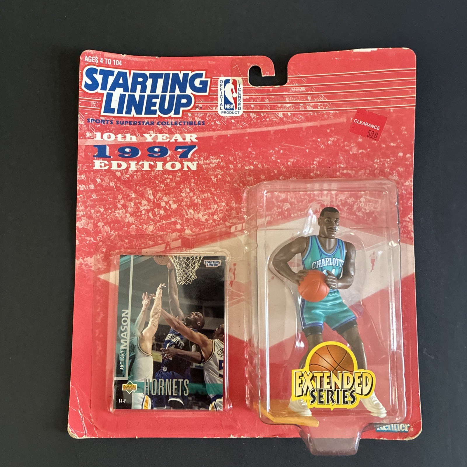 1997 NBA Charlotte Hornets Anthony Mason Starting Lineup Figure, New in Package