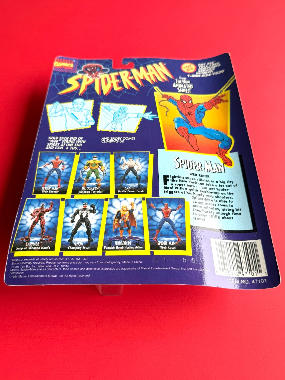 1994 Vintage TOY BIZ Marvel Comics Web Racer SPIDER-MAN Action Figure Sealed?❗️
