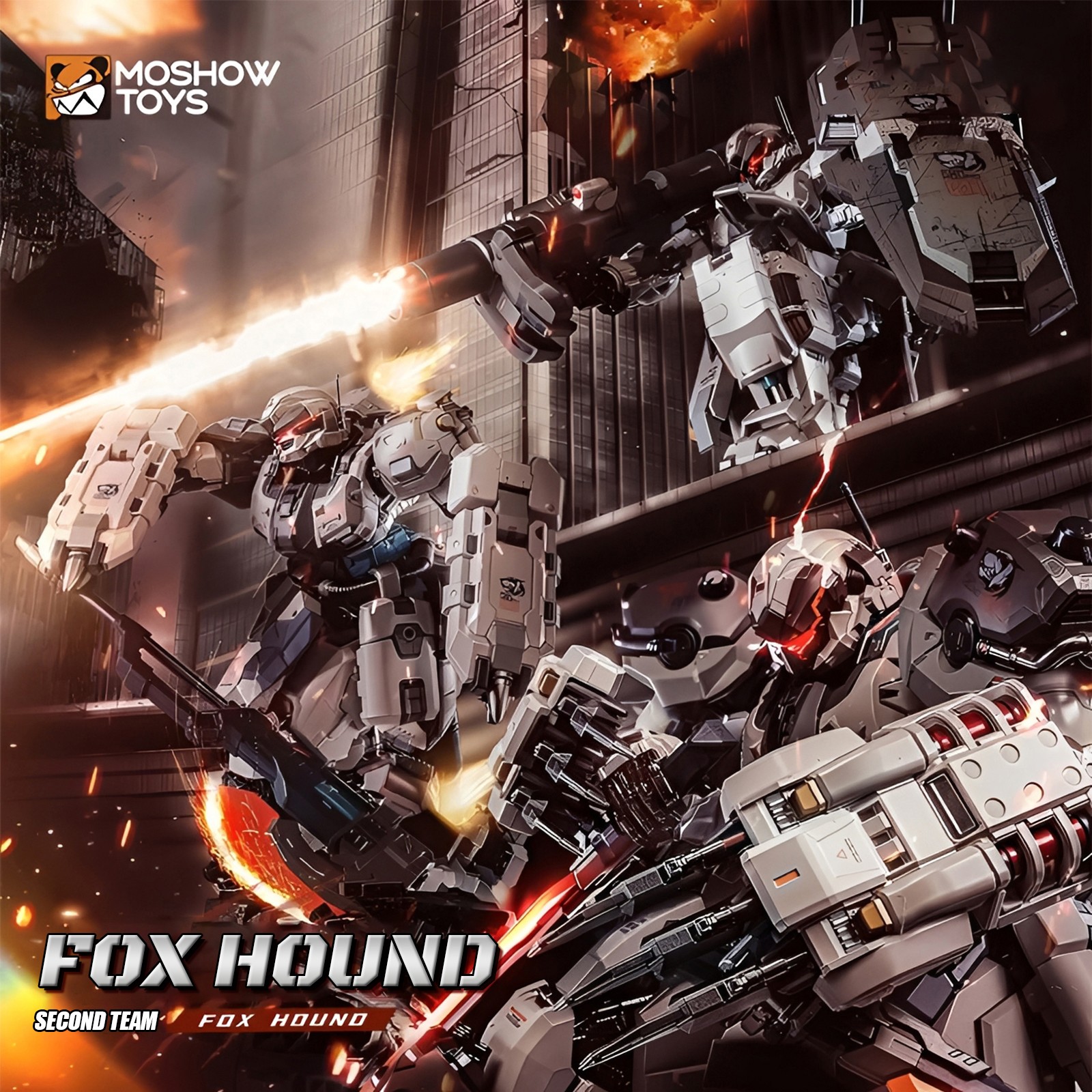 Gray Heavy Armor Mech Action Figure 3-Piece Set Articulated Robot Collectible Mo