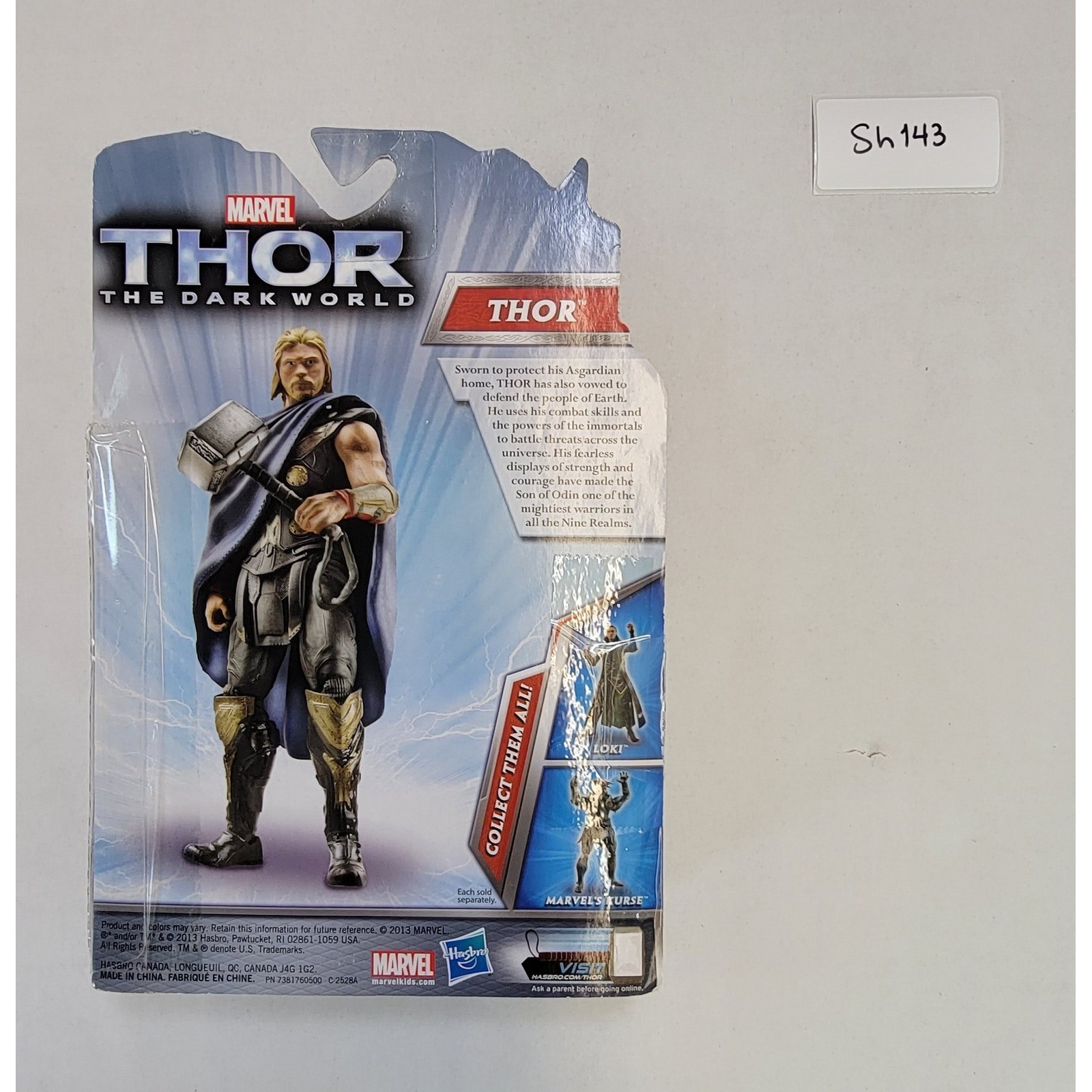 Marvel Thor The Dark World Action Figure Battle Hammer Hasbro Ages 4