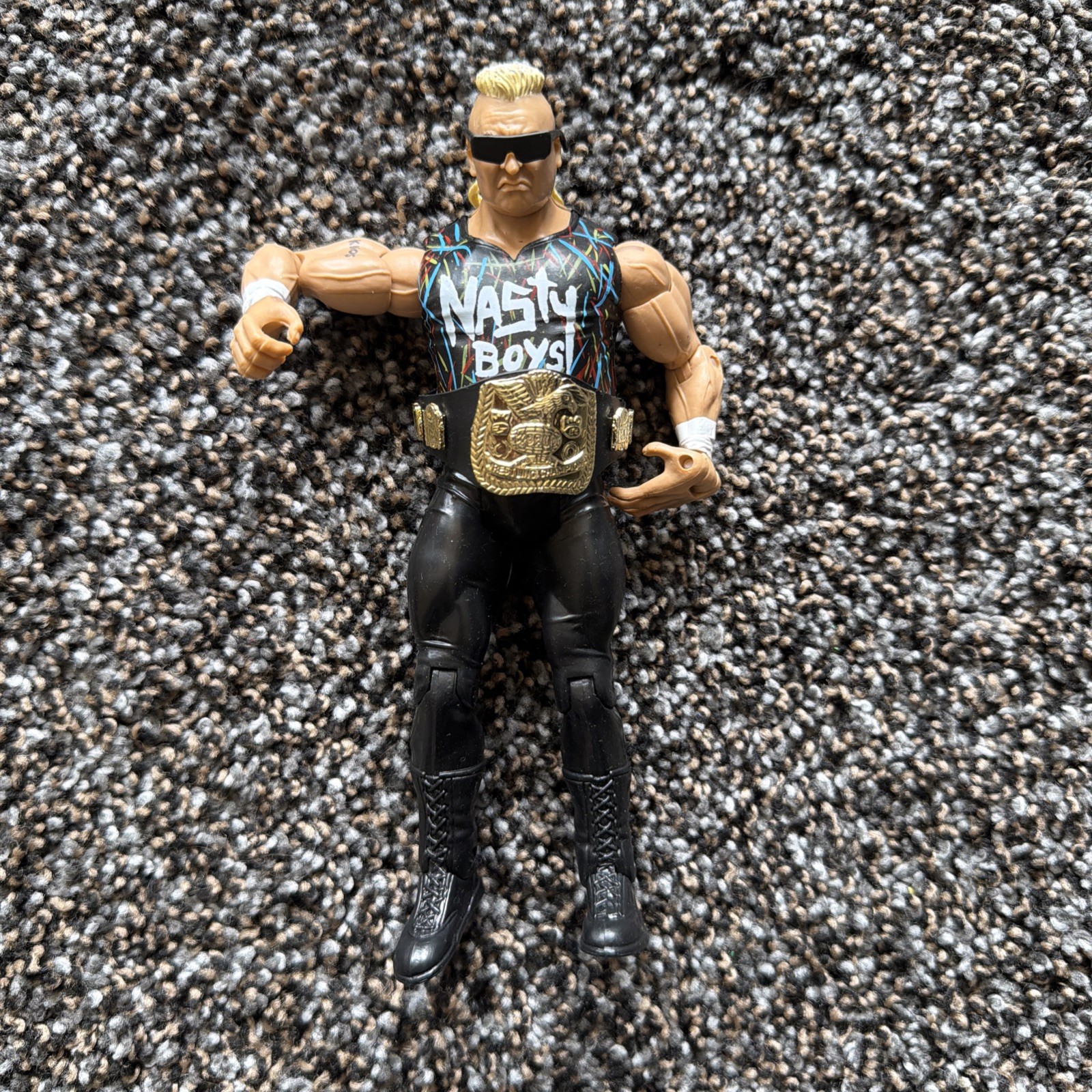 WWE Jakks Classic Superstars Nasty Boys Brian Knobbs W/ Belt & Glasses – LOOSE –