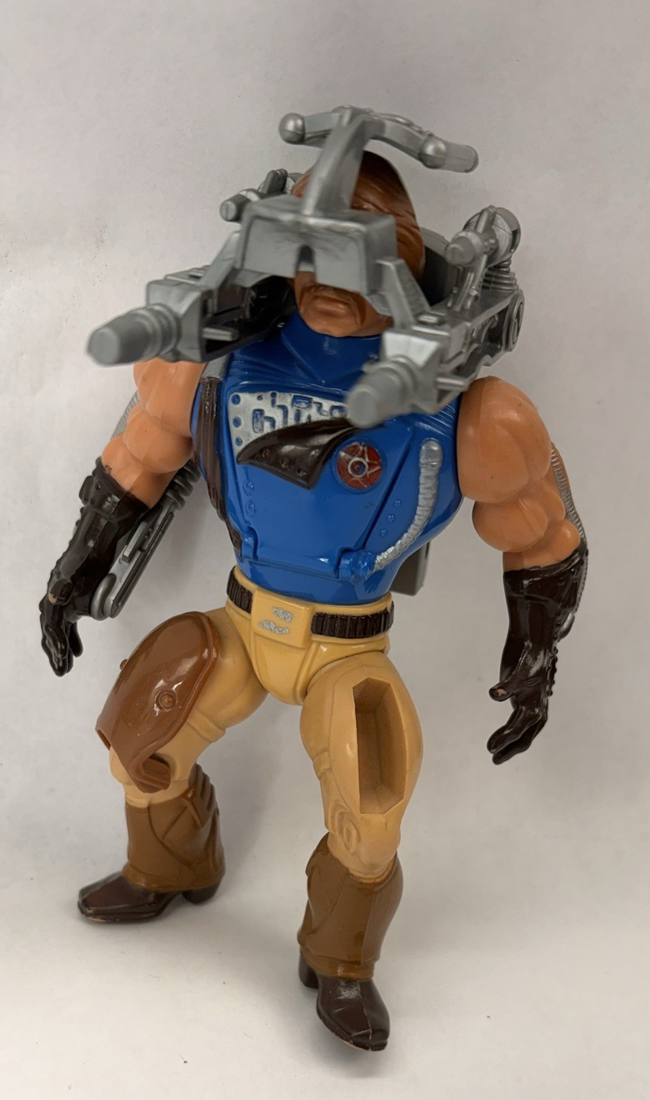 Vintage 1986 MOTU Rio Blast Action Figure, Weapon, Mini Comic, Partial Card Back