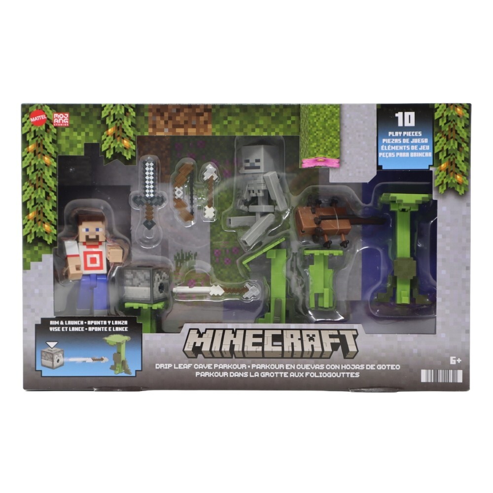 Minecraft Drip Leaf Cave Parkour, 10-Piece Play Set *MATTEL MOJANG STUDIOS* New