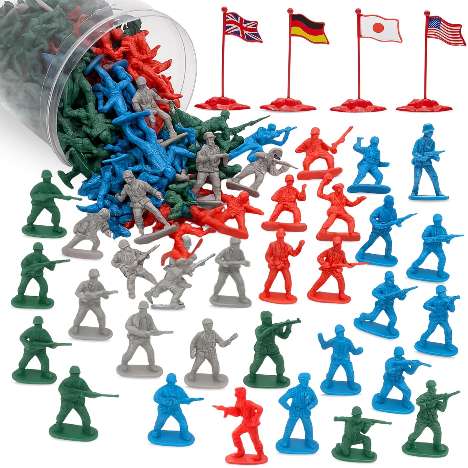 Liberty Imports Army Men Toy Soldiers Playset Bucket – WWII Action Figures w…