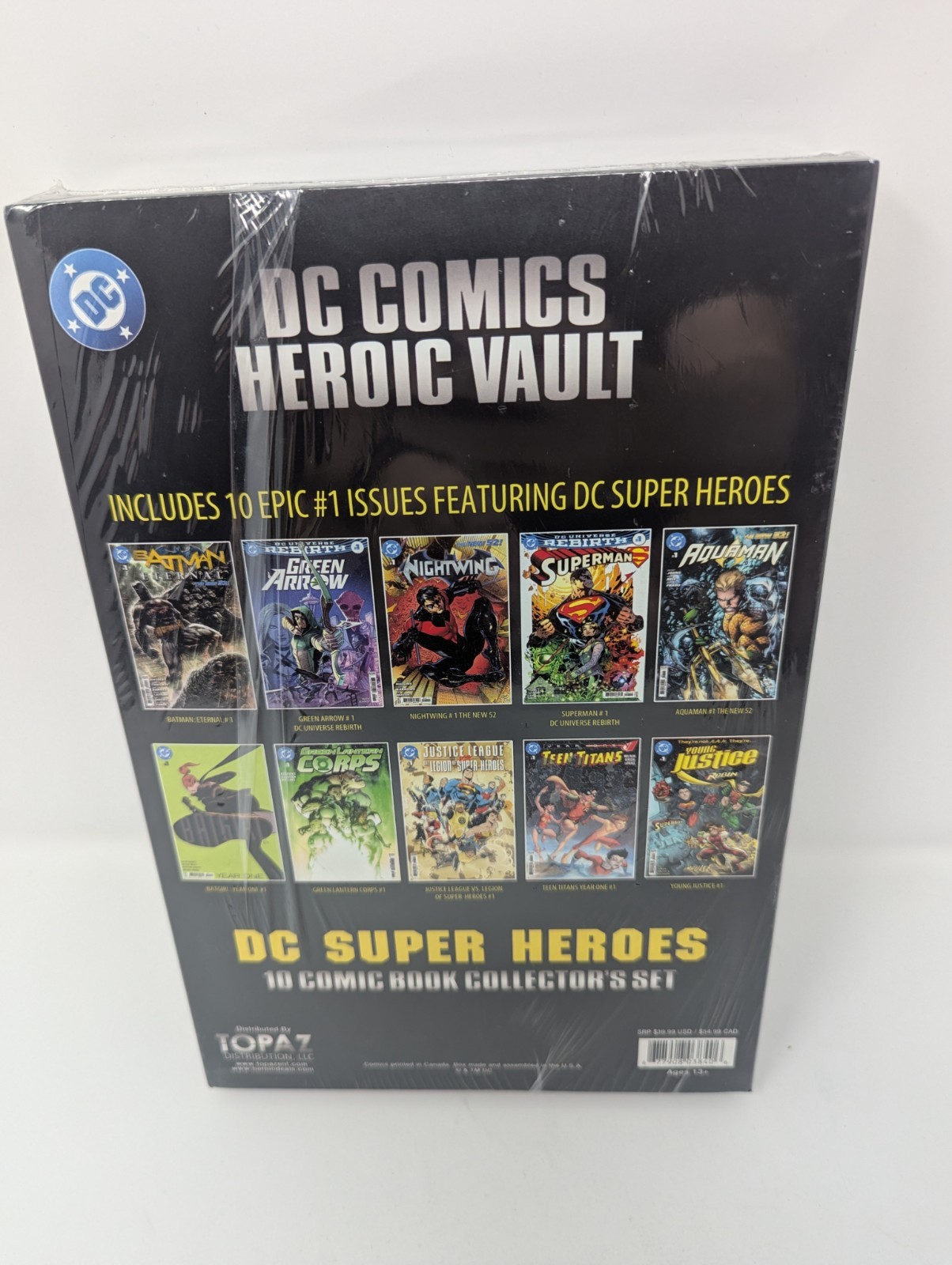 DC Comic Heroic Vault Super Heroes &Super-Villains 10 Comic Book Collector’s Set