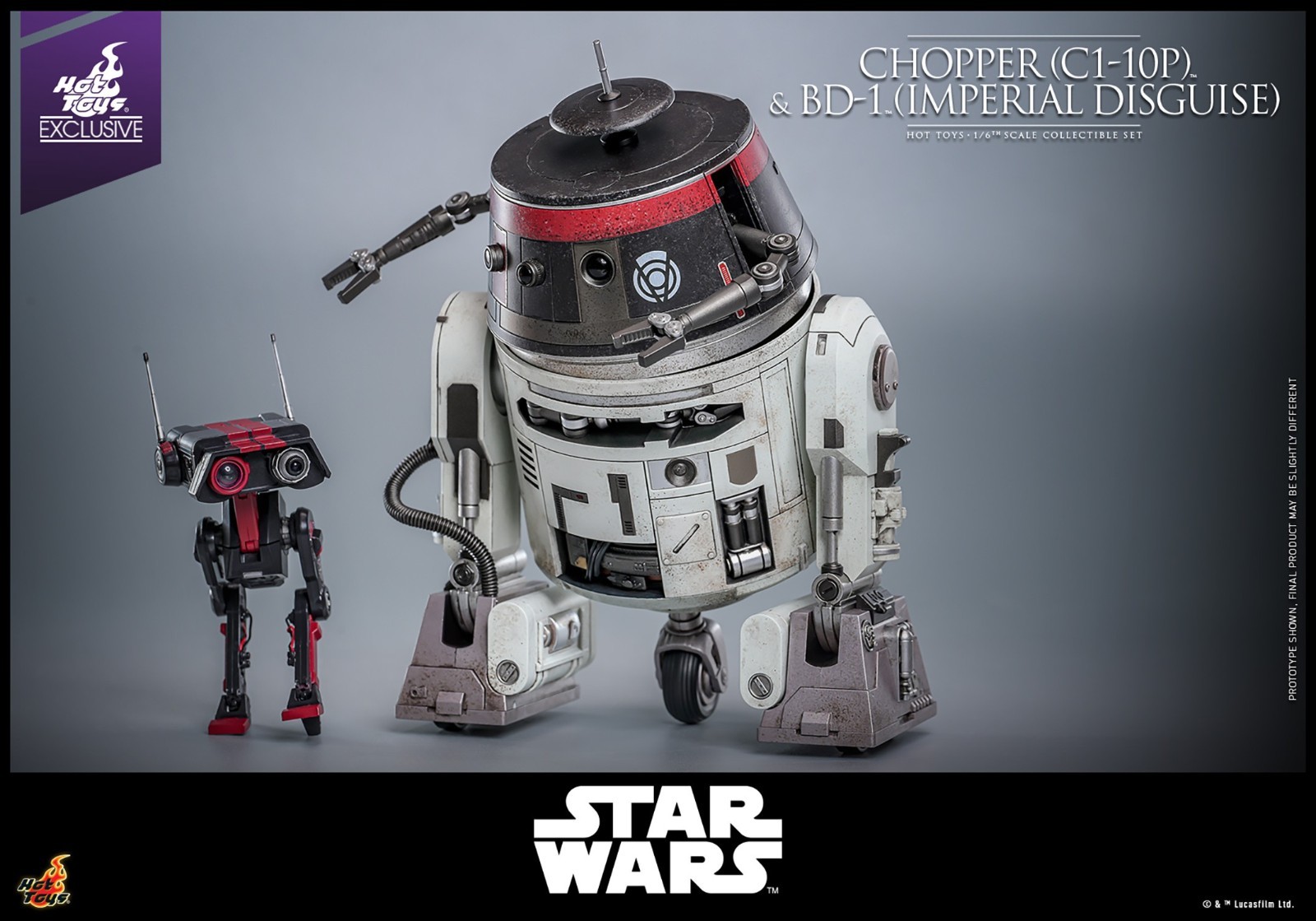CHOPPER C1-10P & BD-1 Imperial Disguise Exclusive Hot Toys TMS 152 STAR WARS
