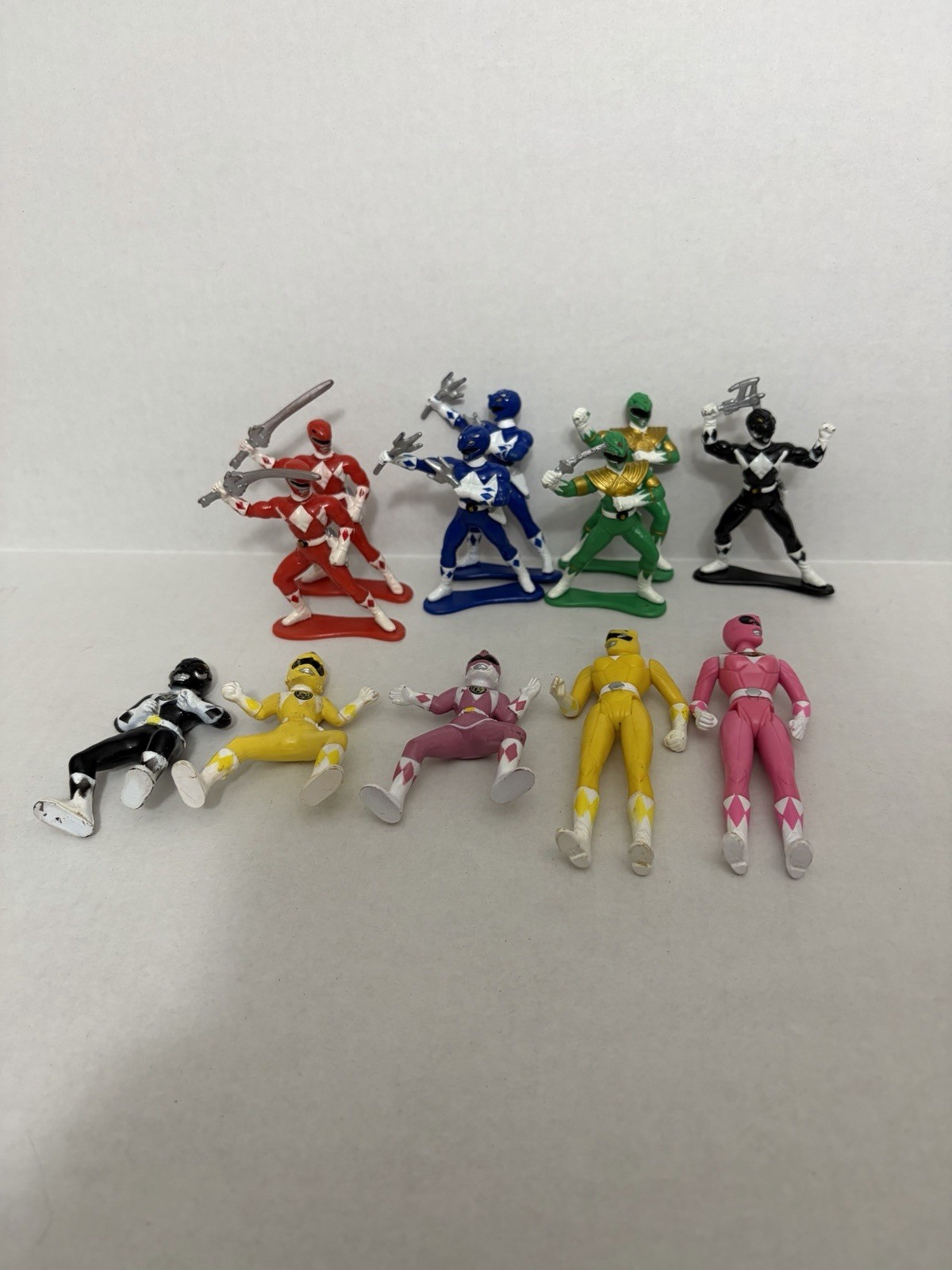 Bandai Power Rangers Figures 1-3” Red Pink Yellow Blue Black Lot Of 11 Saban