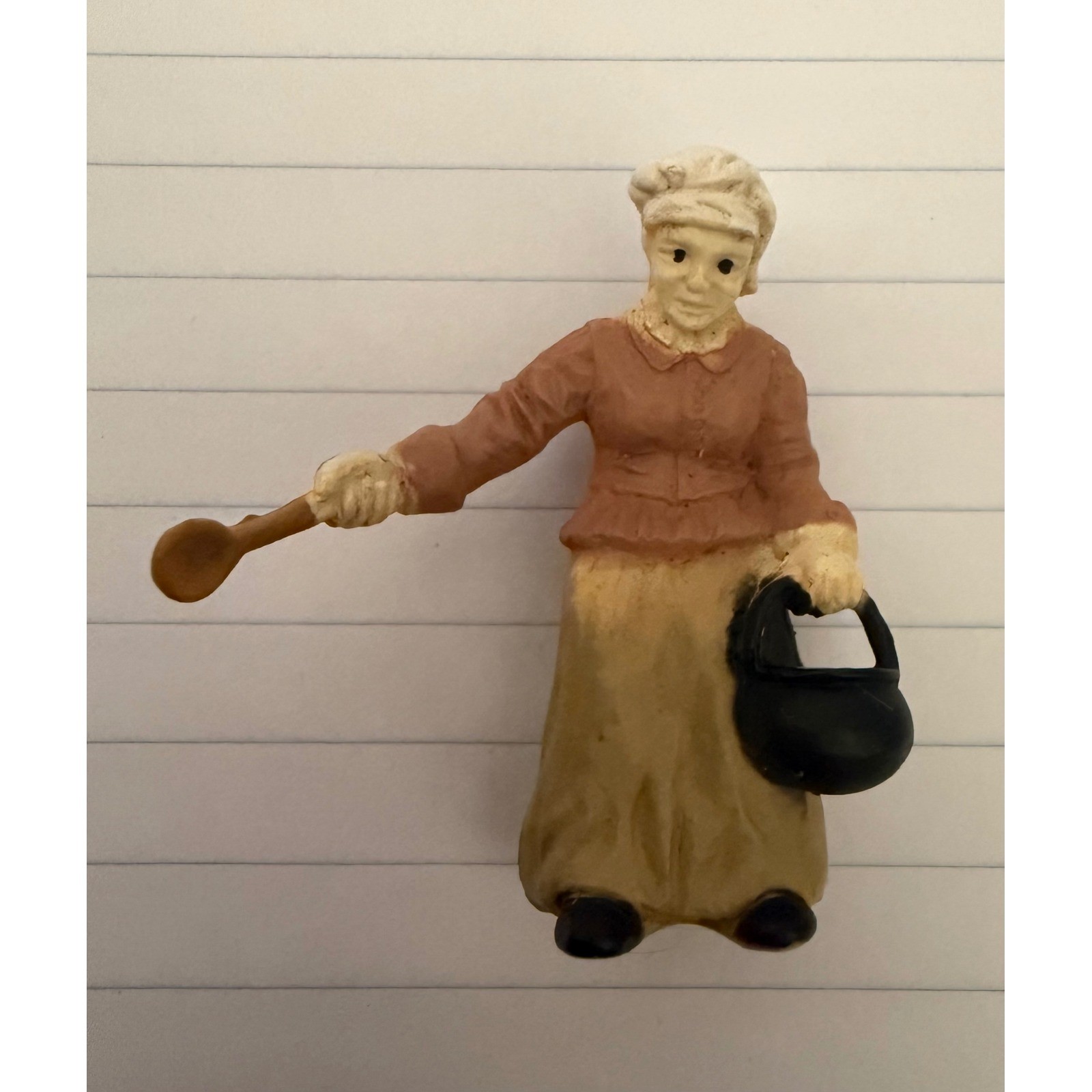 Safari Ltd Female Settler Cooking Figurine Small Brown Tan Good Historical Toy