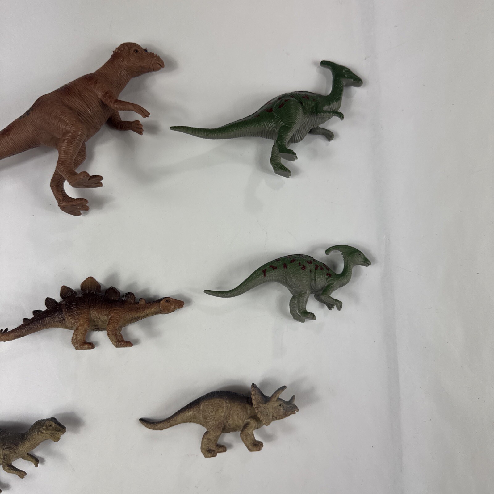 Dinosaur Plastic Toy Lot of 8 Triceratops Raptor Stegosaurus Cake Topper Figures