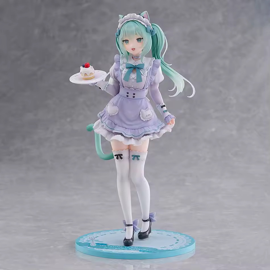 20CM Hatsune Miku X Nachoneko Cat Ear Maid Dress PVC Action Figures