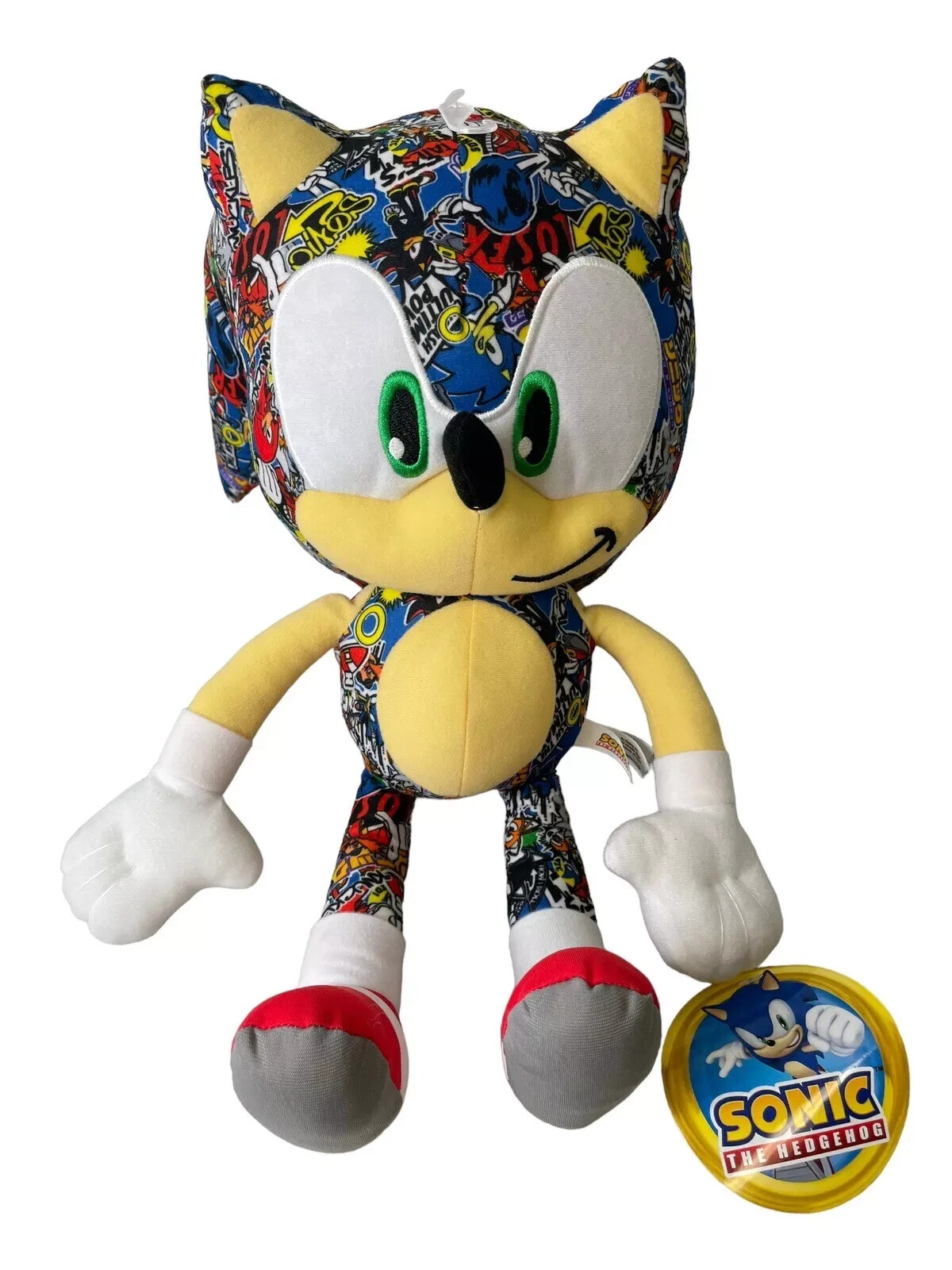 Extra Large Sonic The Hedgehog Sticker Bomb Plush Toy 18 inch Sega New w/tag
