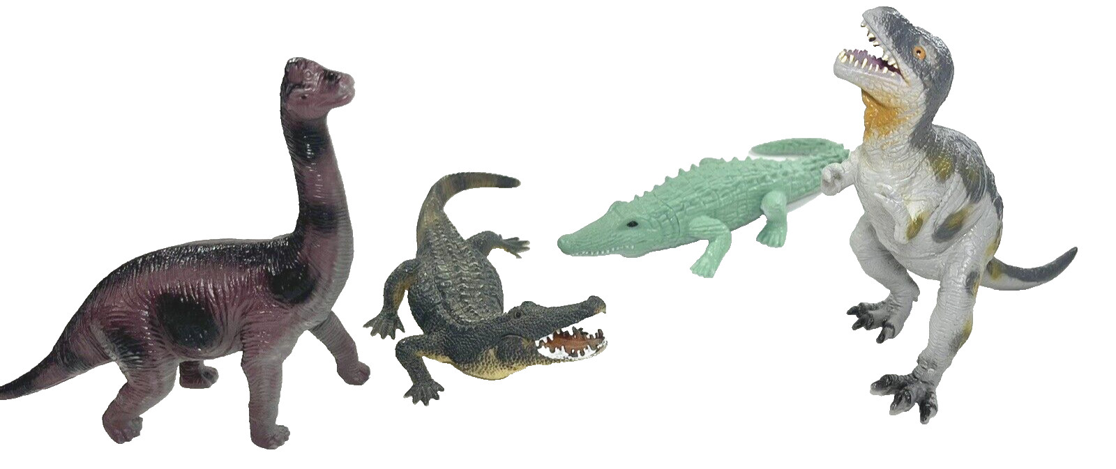 Mixed Lot of 4 Hard Plastic/ Rubber Dinosaur Prehistoric Toy Figures