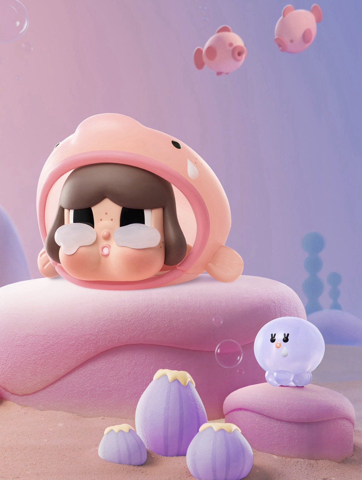 POP MART Crybaby Cry Me an Ocean Series Figurine Blobfish PVC Overseas Exclusive