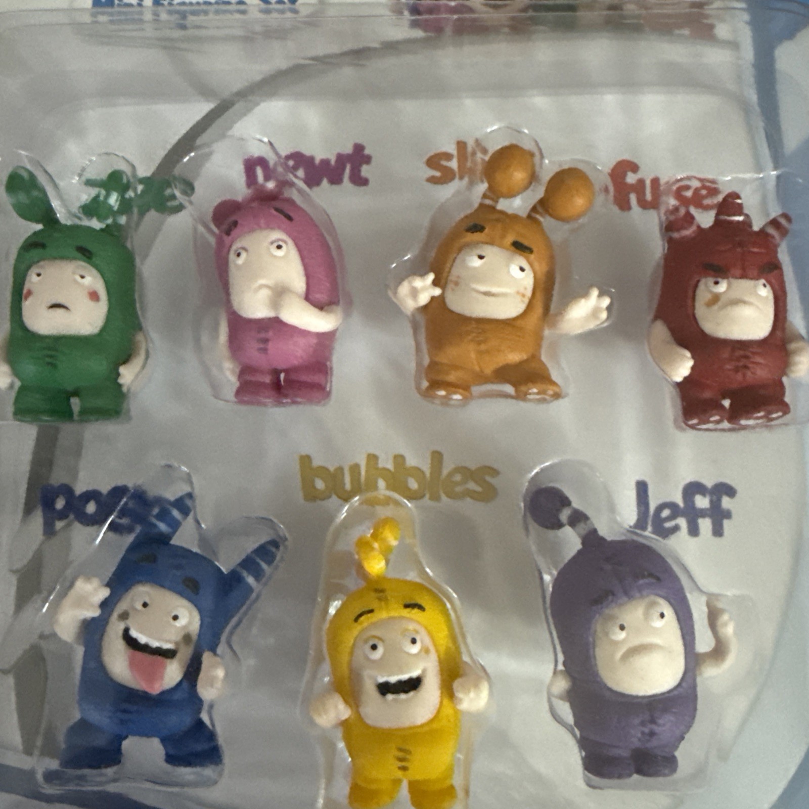 Oddbods Action Figure Mini Figurine Set of 7 Toy Fuse, Jeff, Zee, Newt, Slick…