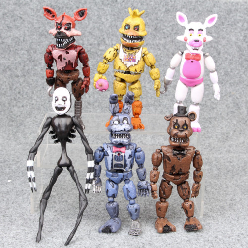 6pcs Set Five Nights at Freddy’s 6‘’ Action Figures FNAF Toys w/light.