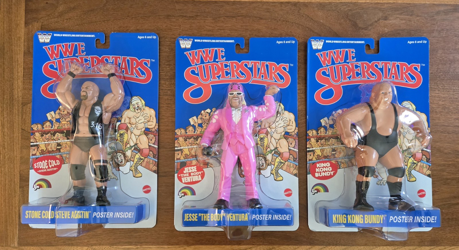 LJN Mattel WWE Superstars Stone Cold Steve Austin Jesse Ventura King Kong Bundy