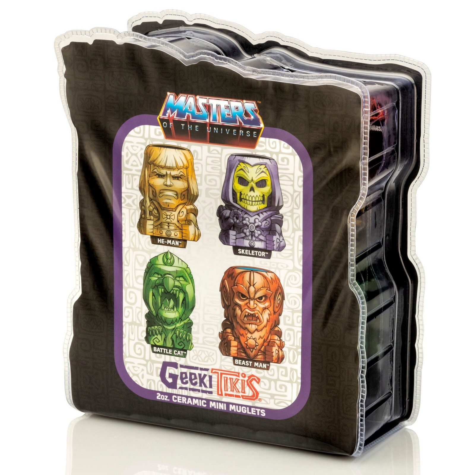 MASTERS OF THE UNIVERSE Geeki Tikis 2oz Pack MOTU CERAMIC MINI MUGLETS 4 PK NEW