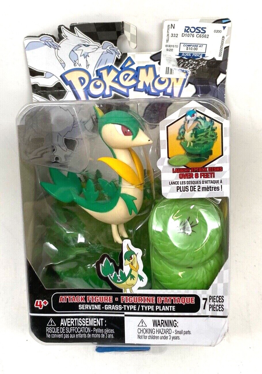 Pokemon Attack Figure Black And White Series Servine Figure Grass Type