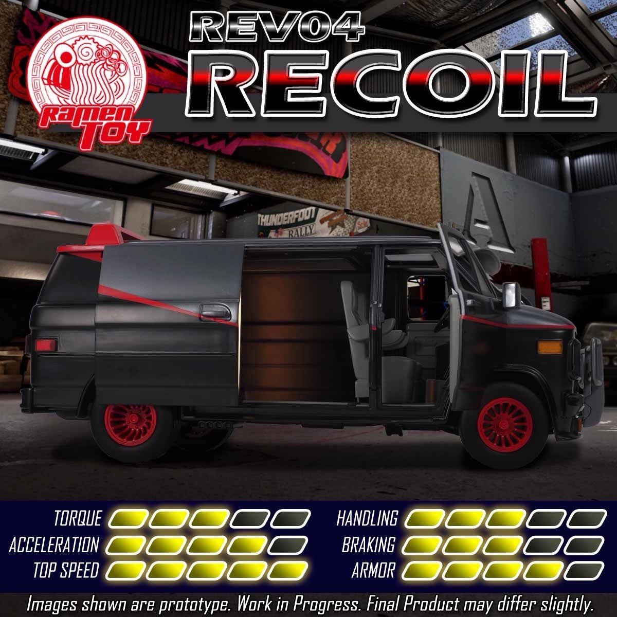 Ramen Toy REV04 Recoil A-Team van R.E.V.04 6-Inch 1/12 Scale Fits Marvel Legends