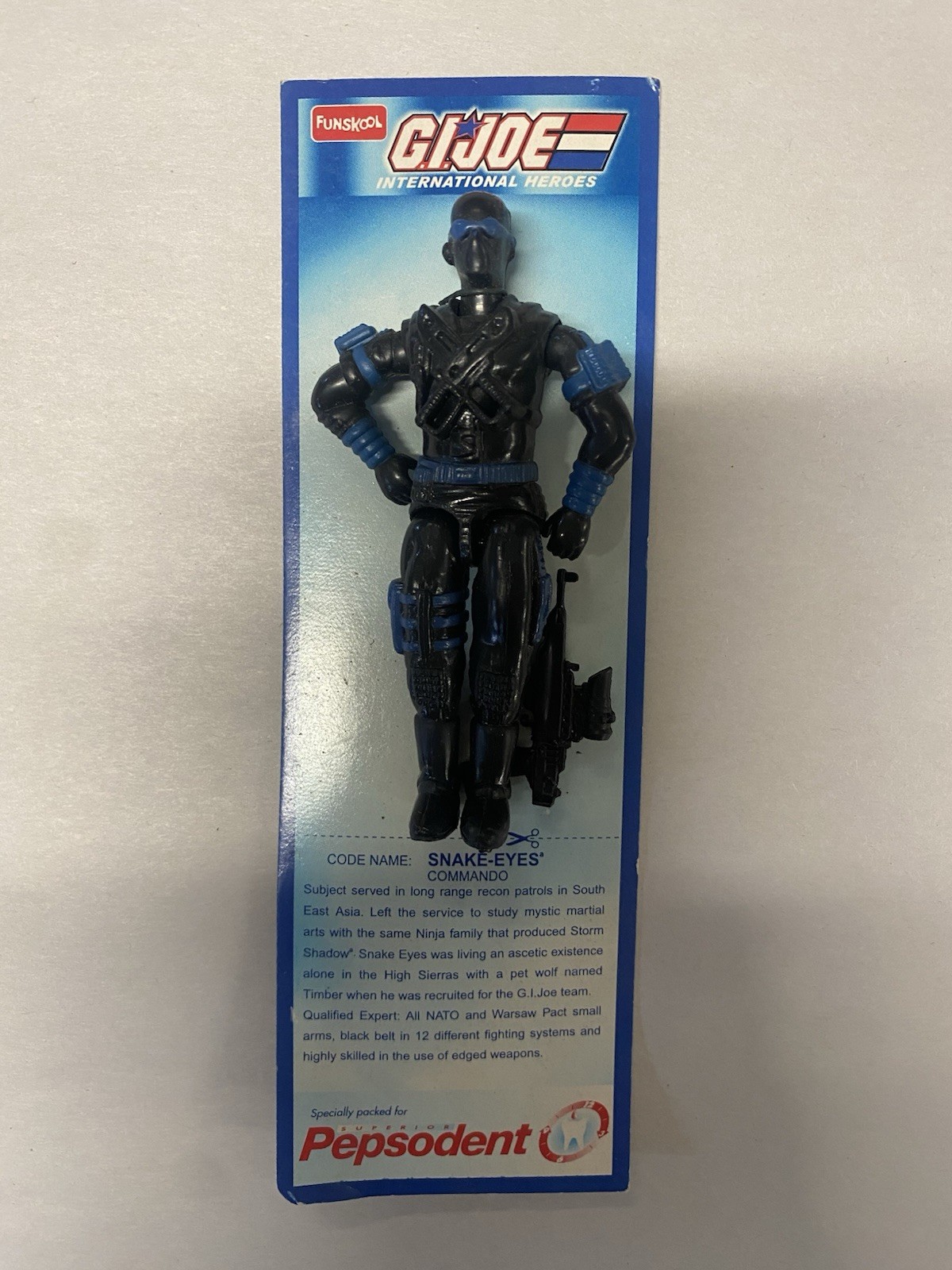 2002 Funskool SNAKE EYES GI Joe Figure Pepsodent Toothpaste Promo INDIA