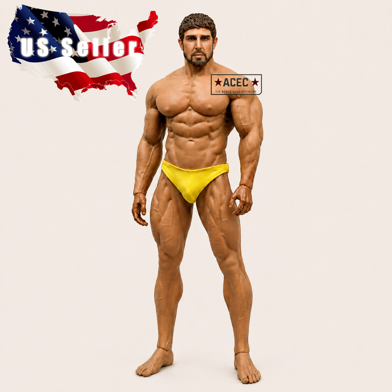 Custom Uncensored PHICEN 1/6 Beard 12″ Male Seamless Super Muscular Figure Set