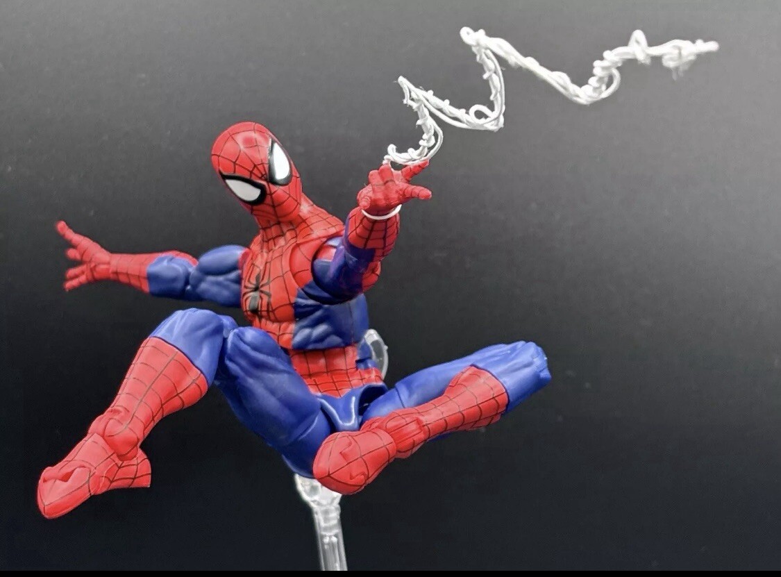 CUSTOM Marvel Spider-Man Comic Themed WEBS 4 Pack For Marvel Legends, Mafex