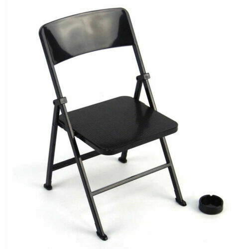 1/6 Scale Black Folding Chair Furniture Model For 12″ Action Figure Scene Prop