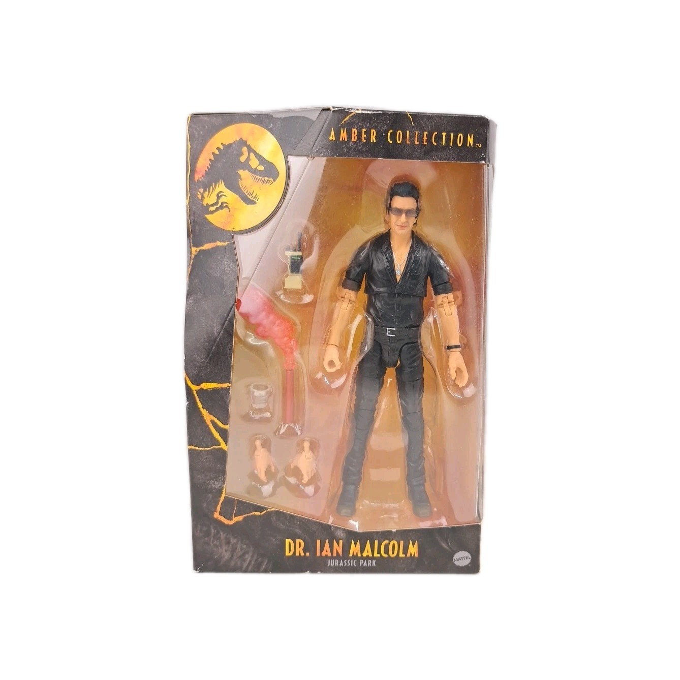 Jurassic Park Amber Collection Dr Ian Malcolm Action Figure Mattel Collectible