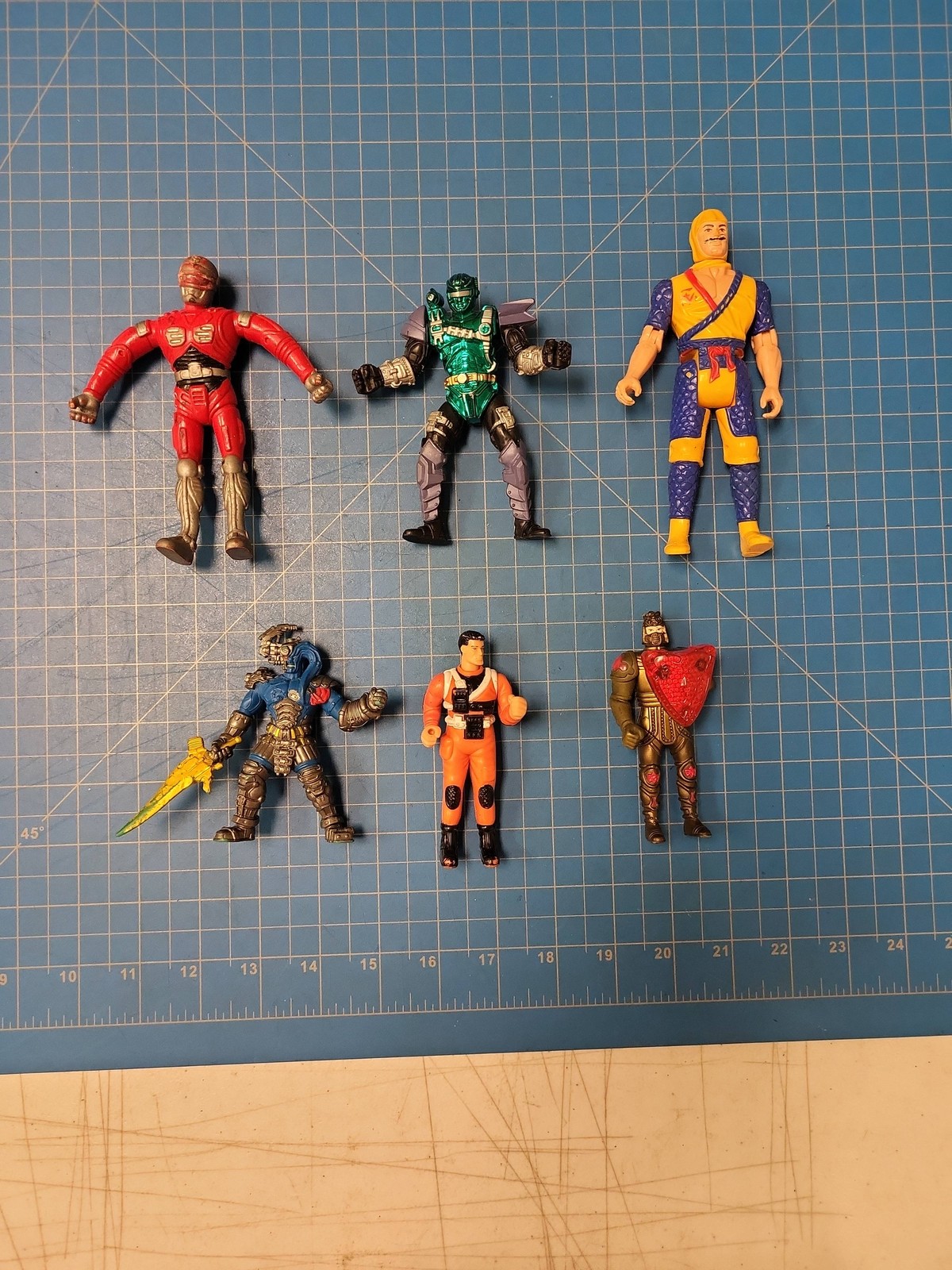 Vintage Action Figures Lot 6 Assorted Toy Soldiers Action Hero Figures