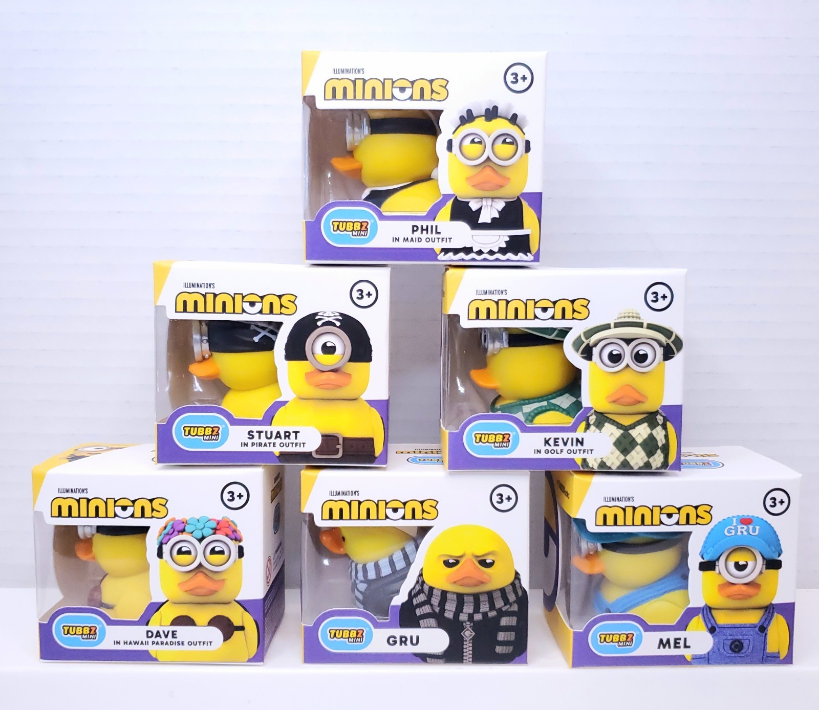Mini Tubbz Minions Rubber Ducks COMPLETE SET 6pc 2026 New Release Gru Stuart P59