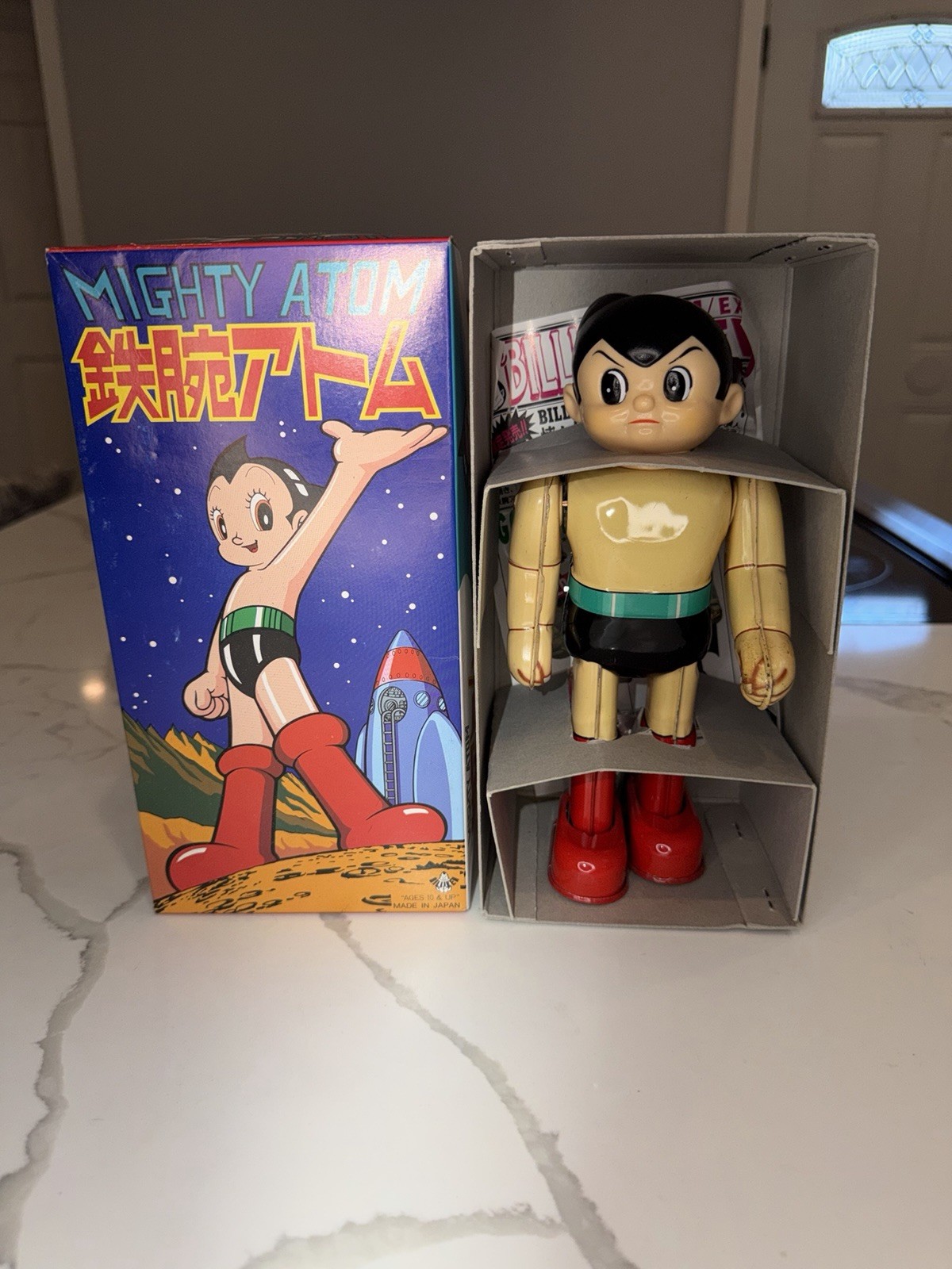 VINTAGE BILLIKEN JAPAN “MIGHTY ATOM” ROBOT TIN TOY ASTRO BOY WIND-UP