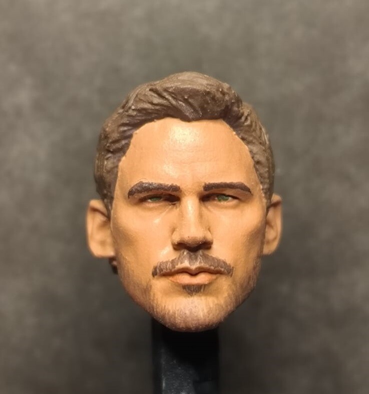 042B CHRIS PRATT OWEN GRADY- custom HEAD SCULPT RESIN CASTED MINIATURE HEAD