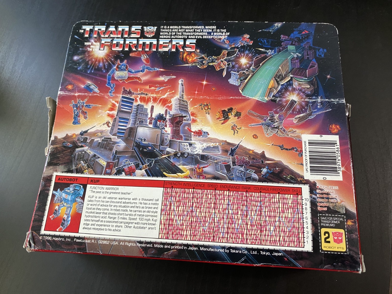 Transformers original 1986 G1 Kup – mint condition and 100% complete with box