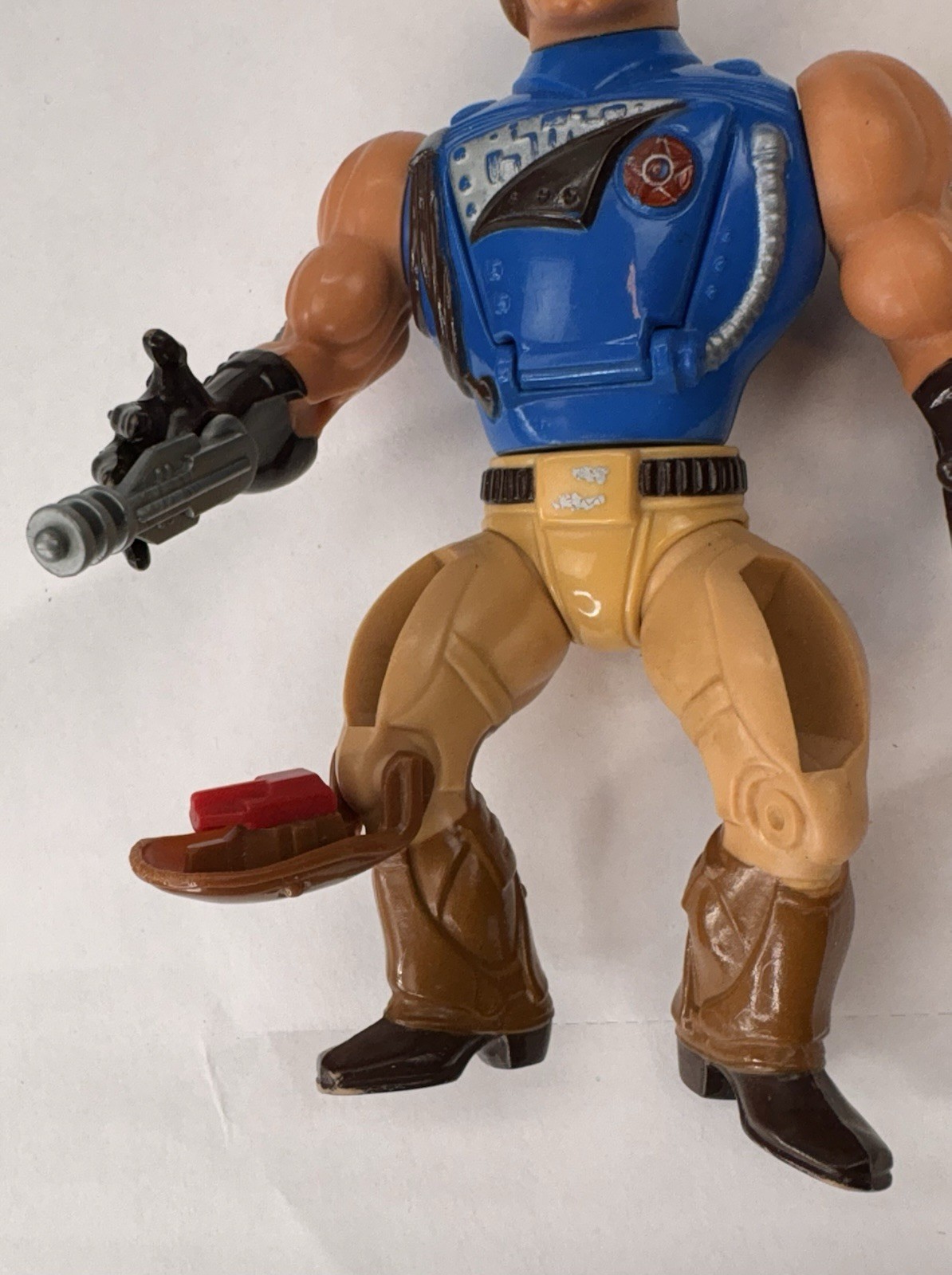 Vintage 1986 MOTU Rio Blast Action Figure, Weapon, Mini Comic, Partial Card Back