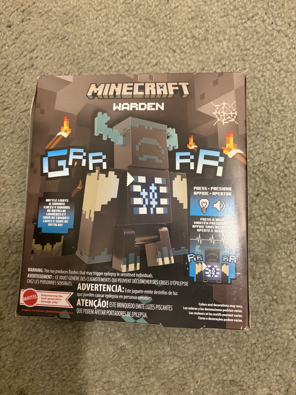 Mattel Minecraft Warden Action Figure Light Up Sound Batteries Included Ages 5+