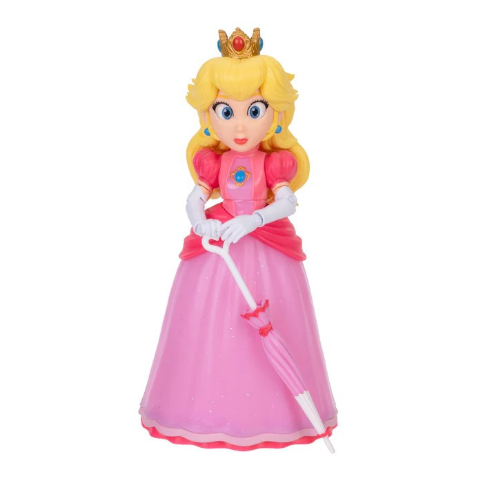 The Super Mario Galaxy Movie Princess Peach Figure with Parasol Accessories