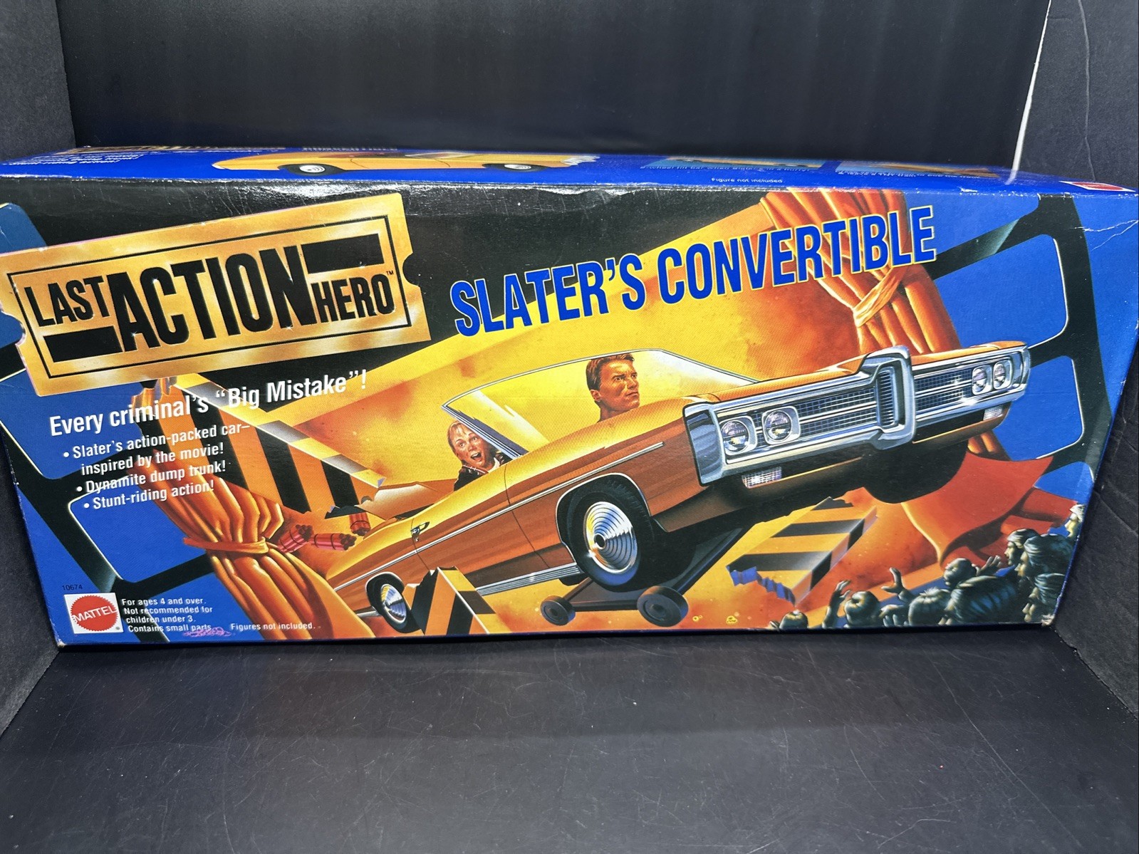 NIB 1993 Mattel Last Action Hero SLATER’S CONVERTIBLE Stunt Car Factory Sealed