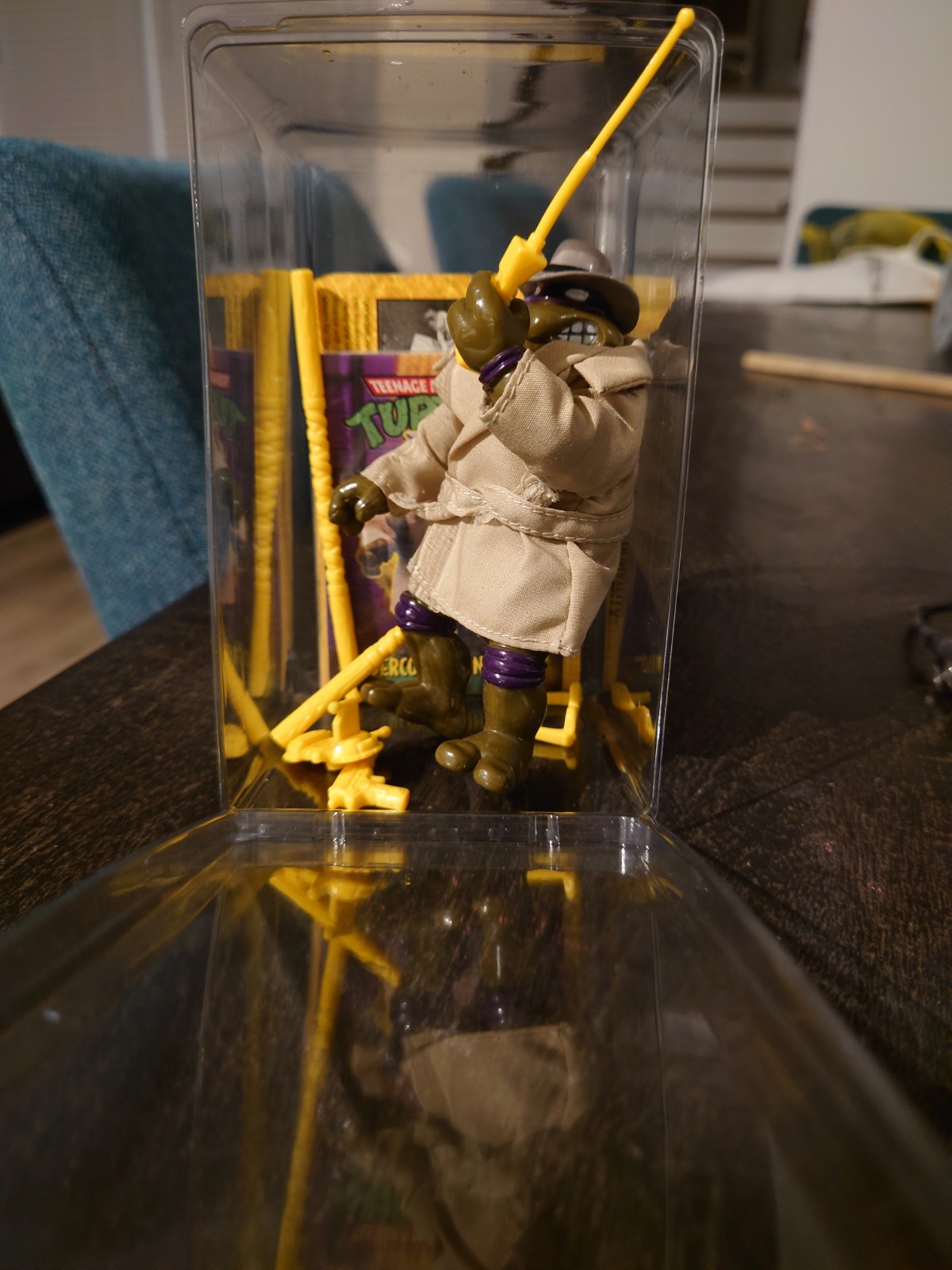 1994 Playmates TMNT Undercover Donatello Yellow accessories w/Card Complete vint