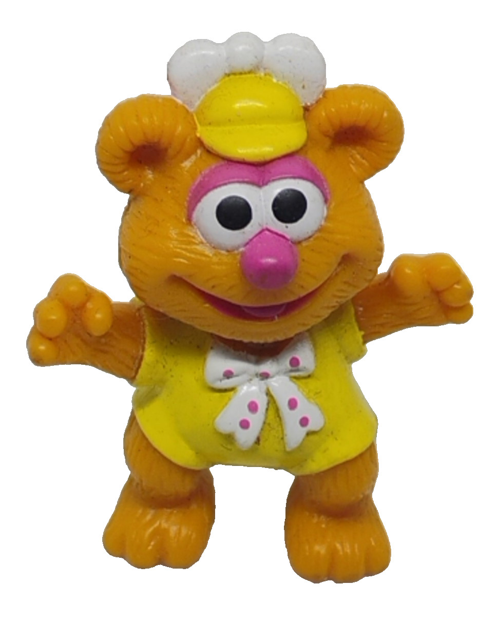 Vintage 1986 Fozzie Bear Muppet Babies PVC Figure 2” Sesame Street Cake Topper