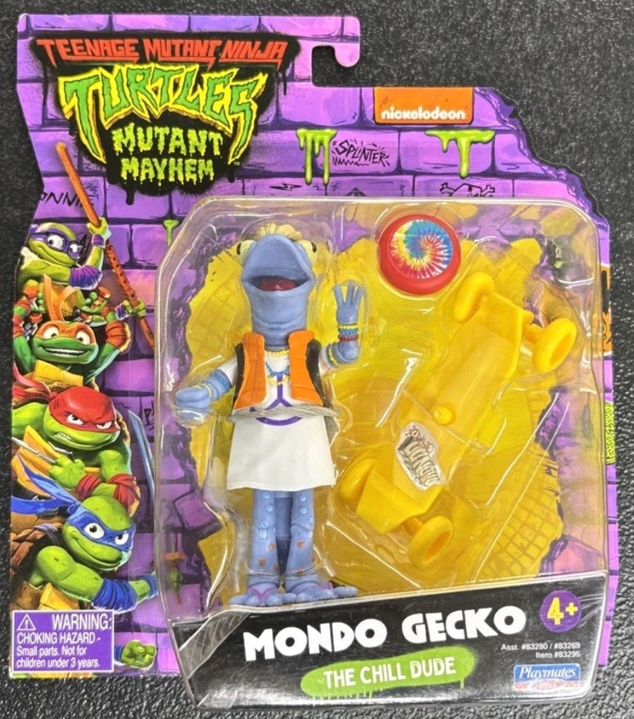 New Playmates Toys TMNT Mutant Mayhem Mondo Gecko 4.5 in Action Figure