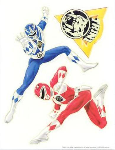 POWER RANGERS Glow in the Dark 11 Stickers – sticks on a smooth surface