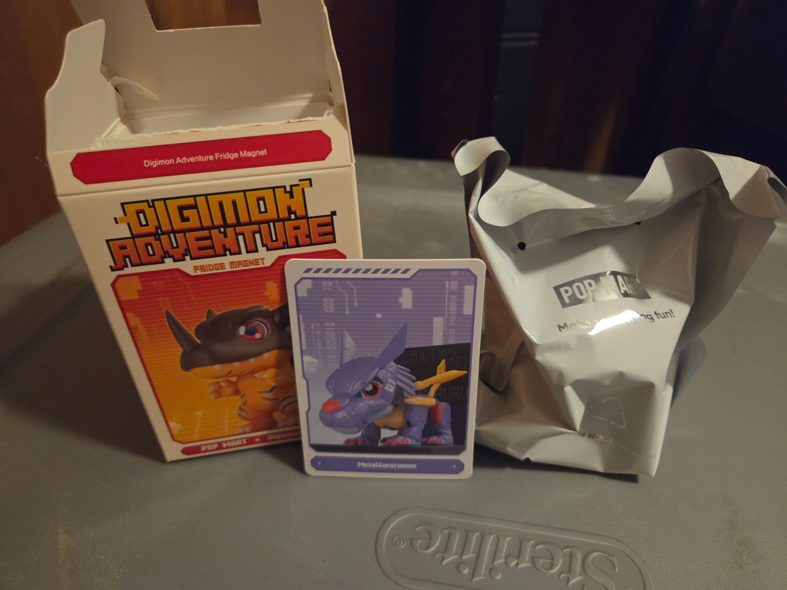 Pop Mart Digimon Adventure Fridge Magnet Figure open Blind Box -Metalgarurumon