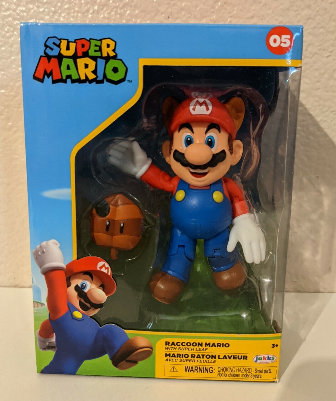 Super Mario Brothers Raccoon Mario 4″ Action Figure Nintendo Jakks Pacific
